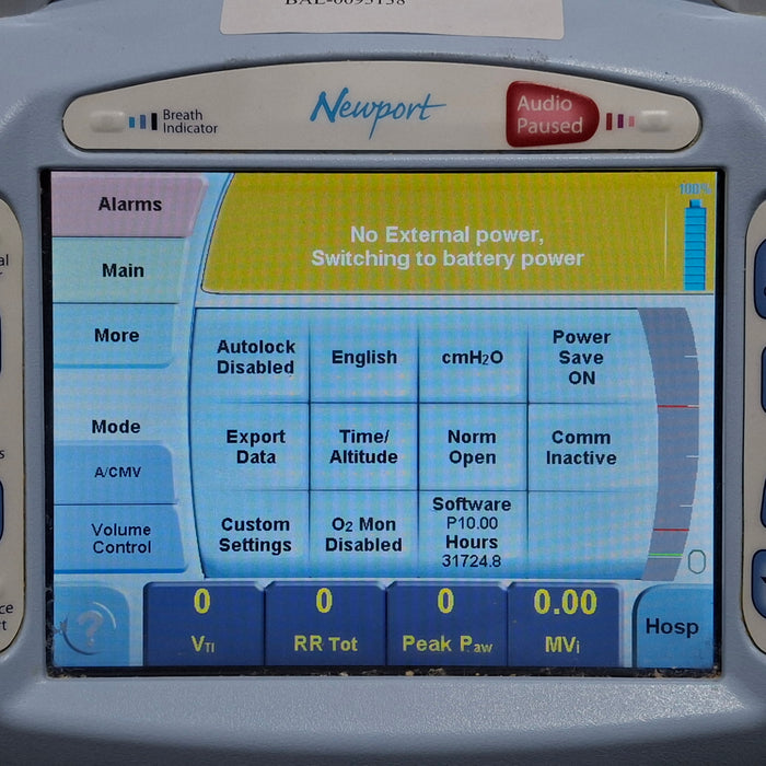 Newport Medical HT70 Plus Ventilator