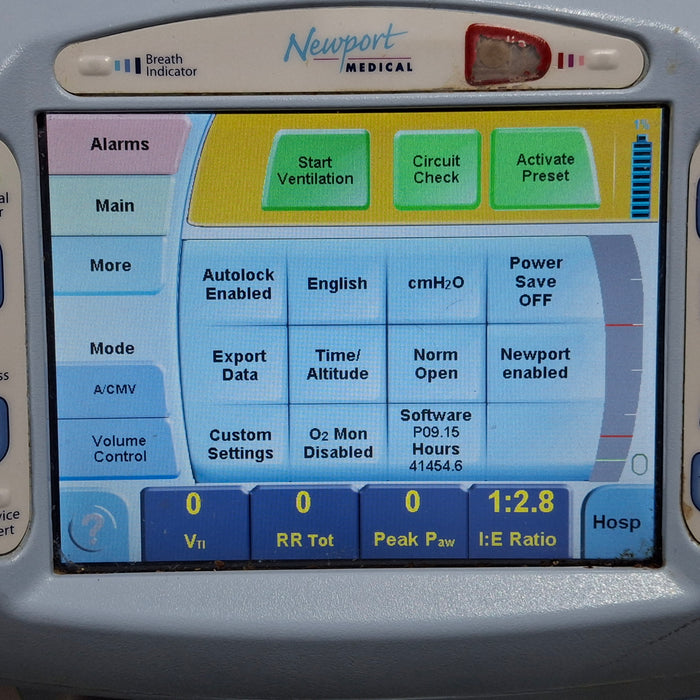 Newport Medical HT70 Plus Ventilator
