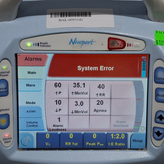 Newport Medical HT70 Plus Ventilator