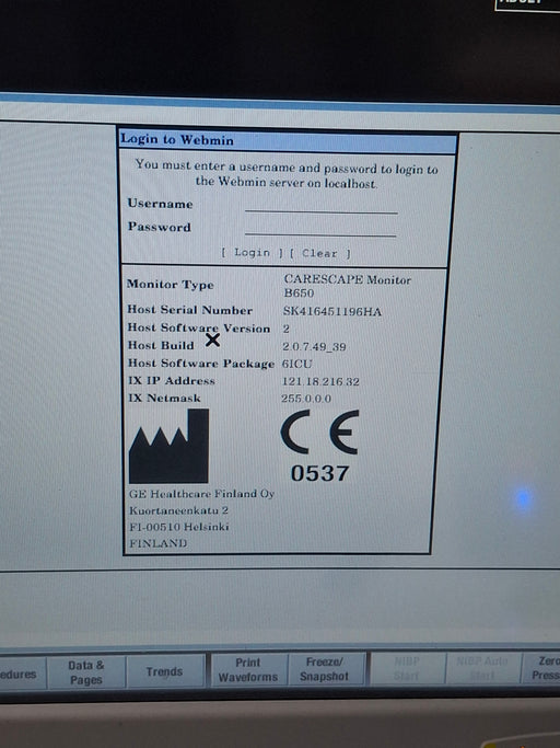 GE Healthcare GE Healthcare Carescape B650 Critical Care Patient Monitor Patient Monitors reLink Online