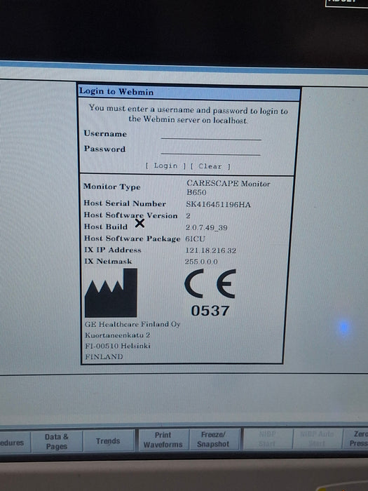 GE Healthcare GE Healthcare Carescape B650 Critical Care Patient Monitor Patient Monitors reLink Online