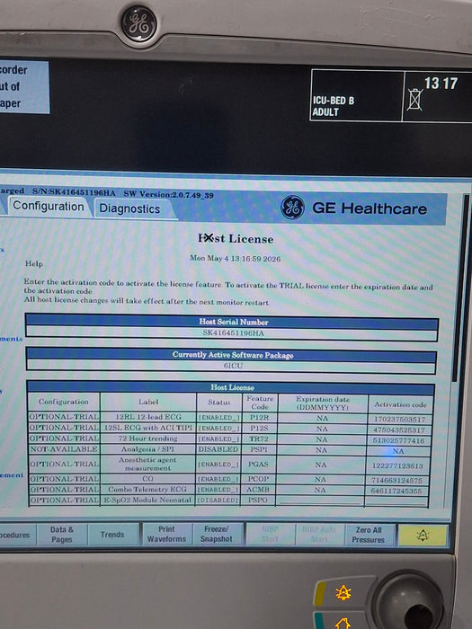 GE Healthcare GE Healthcare Carescape B650 Critical Care Patient Monitor Patient Monitors reLink Online