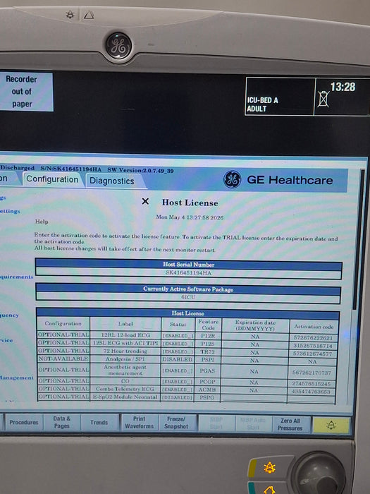 GE Healthcare Carescape B650 Critical Care Patient Monitor