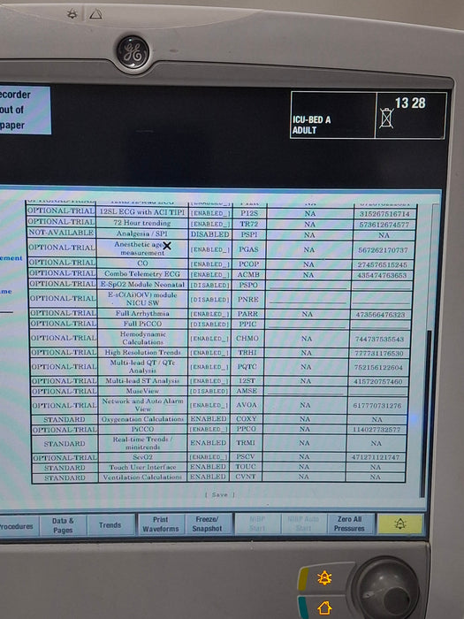 GE Healthcare Carescape B650 Critical Care Patient Monitor