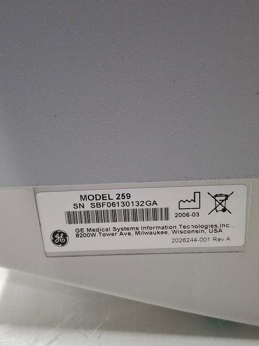 GE Healthcare Corometrics 250cx Series Model 259cx Fetal Monitor