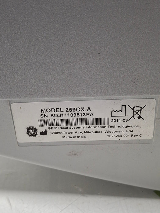 GE Healthcare Corometrics 250cx Series Model 259cx-a Fetal Monitor