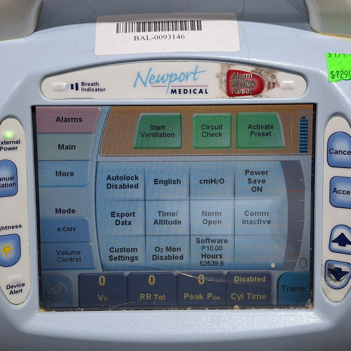 Newport Medical HT70 Plus Ventilator