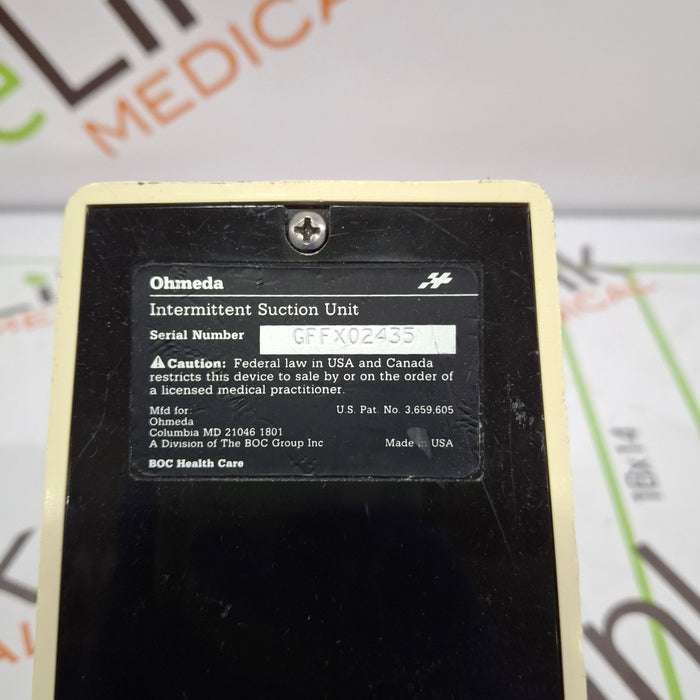 Ohmeda Medical 200 Intermittent Suction Unit