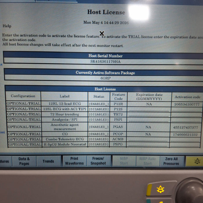 GE Healthcare Carescape B650 Anesthesia Care Patient Monitor