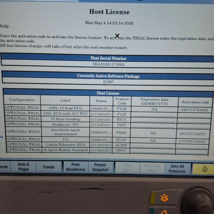 GE Healthcare Carescape B650 Anesthesia Care Patient Monitor