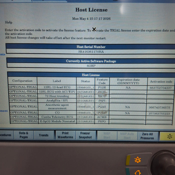 GE Healthcare Carescape B650 Anesthesia Care Patient Monitor