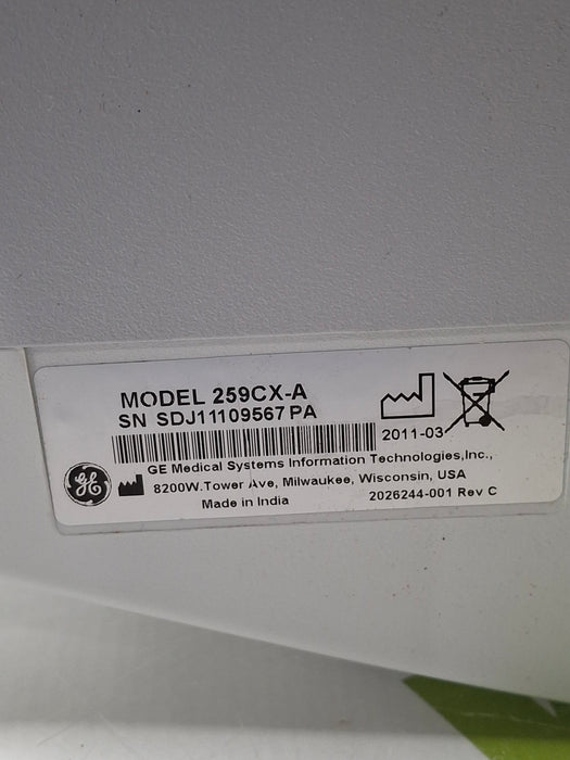 GE Healthcare Corometrics 250cx Series Model 259cx-a Fetal Monitor