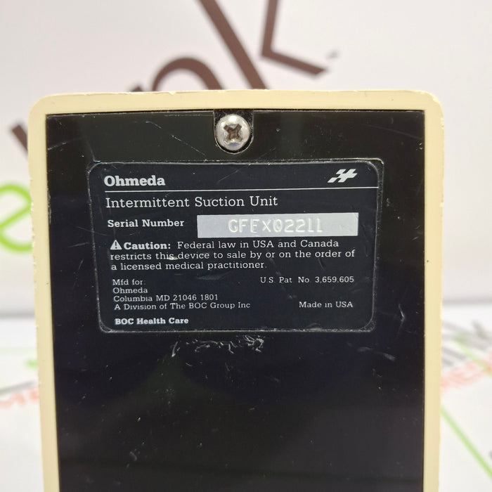 Ohmeda Medical 200 Intermittent Suction Unit