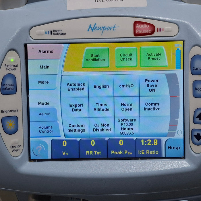 Newport Medical HT70 Plus Ventilator