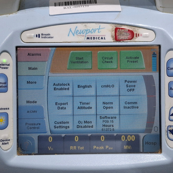 Newport Medical HT70 Plus Ventilator