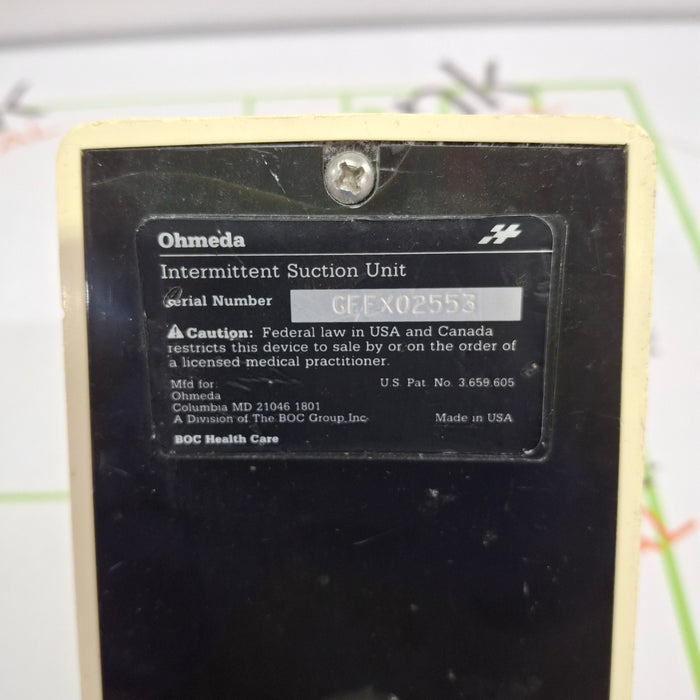Ohmeda Medical 200 Intermittent Suction Unit