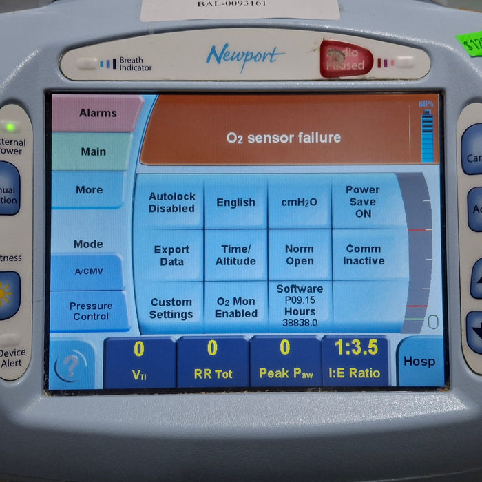 Newport Medical HT70 Plus Ventilator