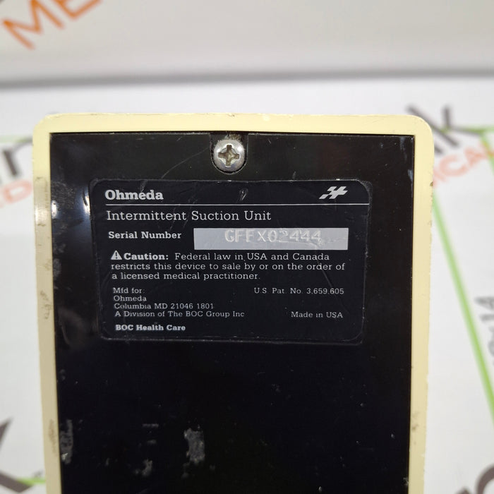 Ohmeda Medical 200 Intermittent Suction Unit