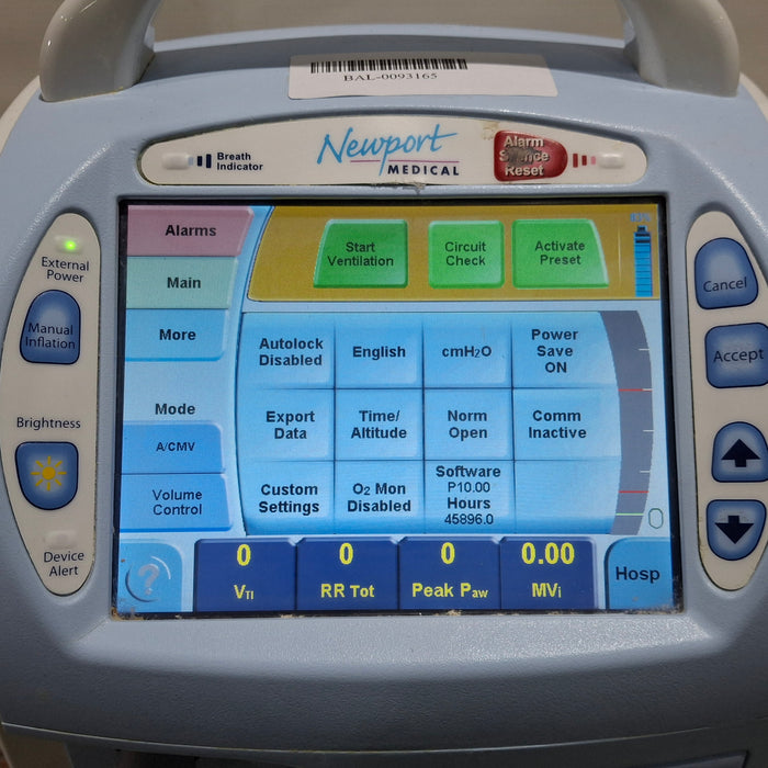 Newport Medical HT70 Ventilator