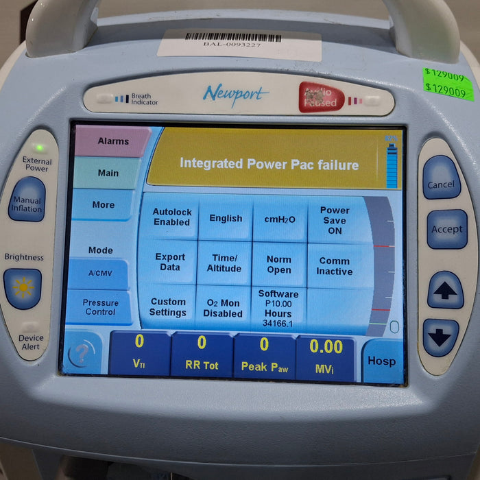 Newport Medical HT70 Plus Ventilator