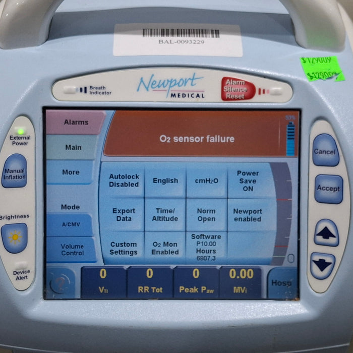 Newport Medical HT70 Plus Ventilator
