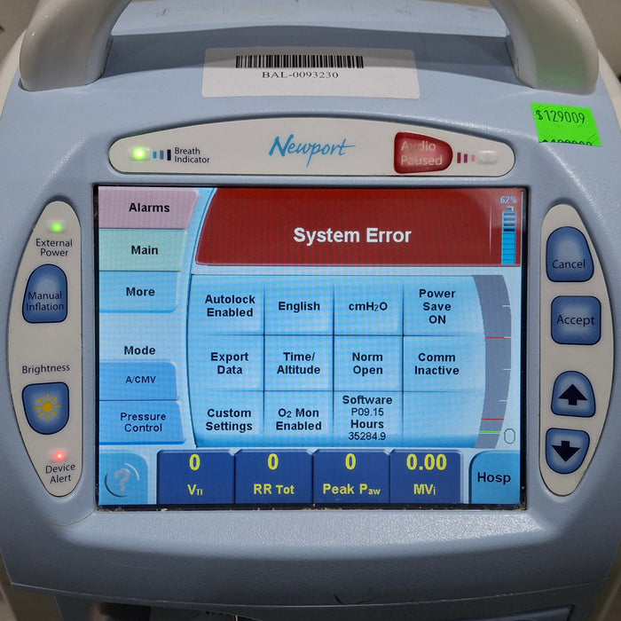 Newport Medical HT70 Plus Ventilator