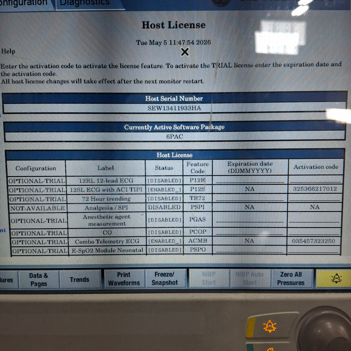 GE Healthcare Carescape B650 Post Anesthesia Care Patient Monitor