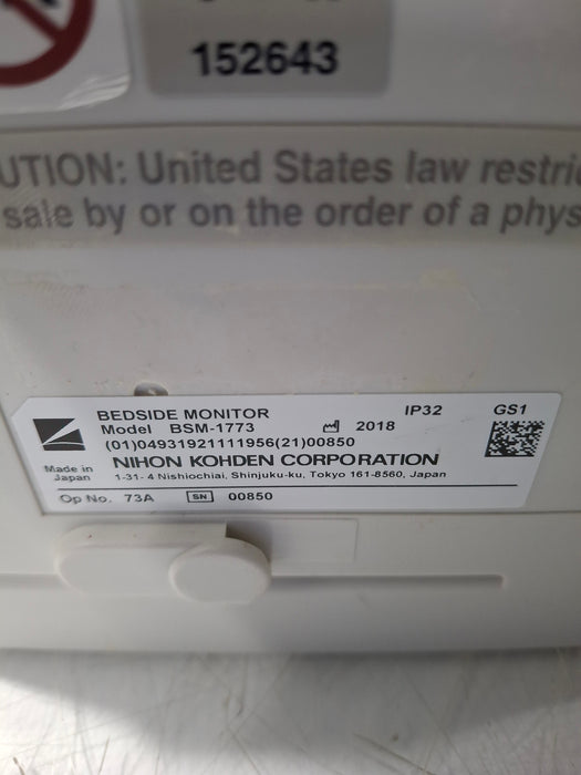 Nihon Kohden Nihon Kohden BSM-1773 Life Scope PT Transport Patient Monitor Patient Monitors reLink Online