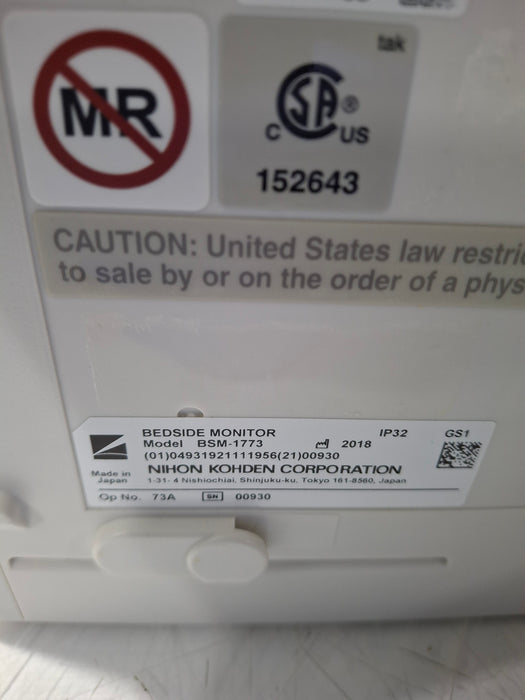 Nihon Kohden Nihon Kohden BSM-1773 Life Scope PT Transport Patient Monitor Patient Monitors reLink Online