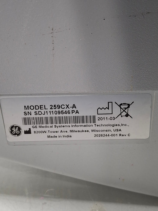 GE Healthcare Corometrics 250cx Series Model 259cx Fetal Monitor