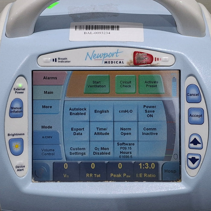 Newport Medical HT70 Plus Ventilator