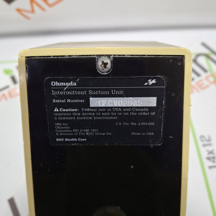 Ohmeda Medical 200 Intermittent Suction Unit