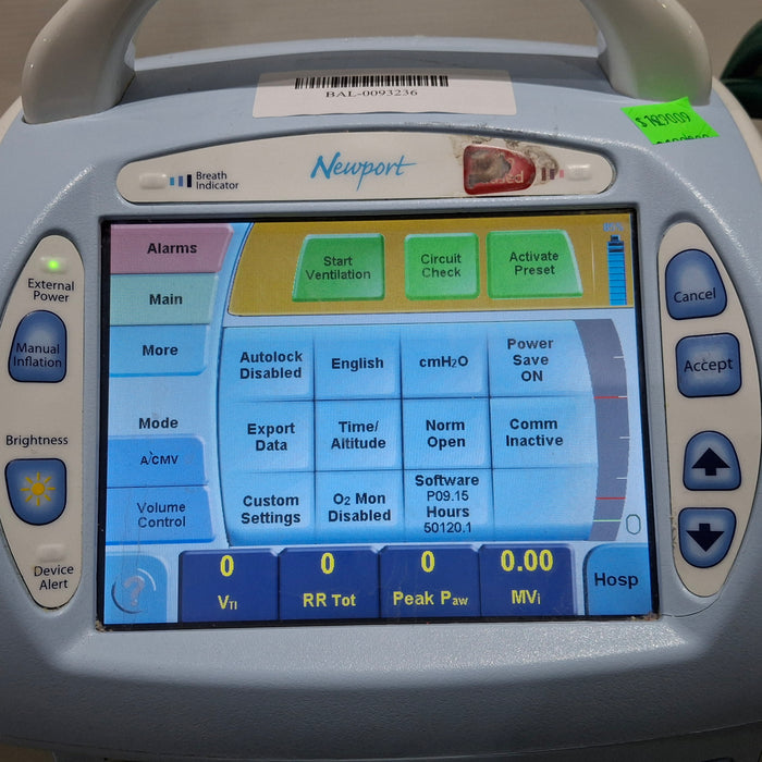 Newport Medical HT70 Plus Ventilator