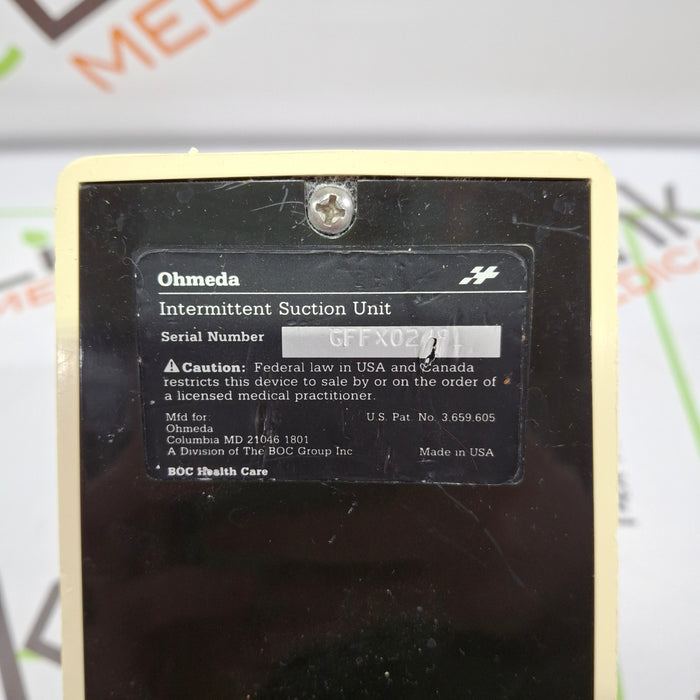 Ohmeda Medical 200 Intermittent Suction Unit
