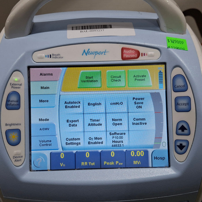 Newport Medical HT70 Plus Ventilator