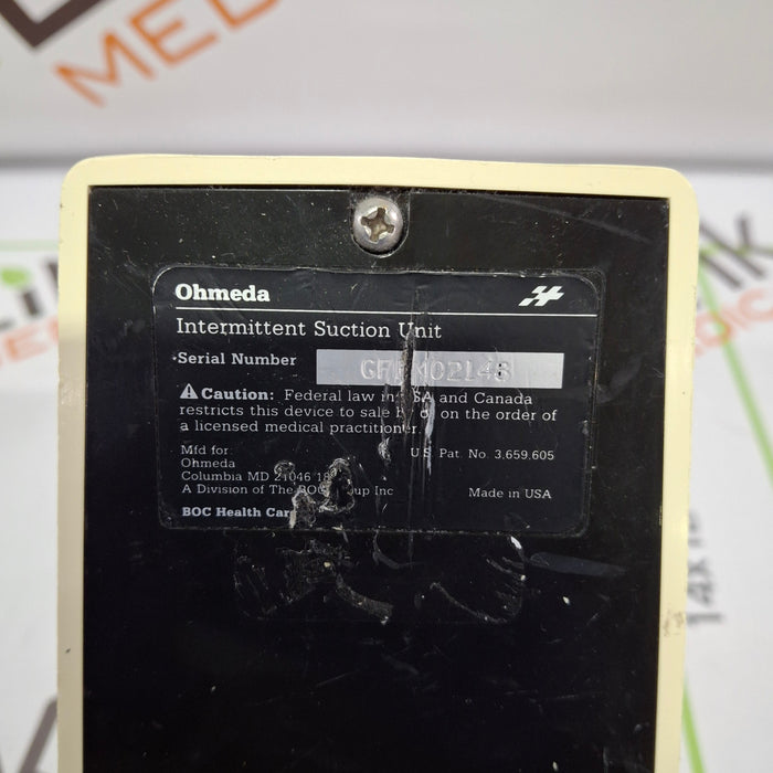Ohmeda Medical 200 Intermittent Suction Unit