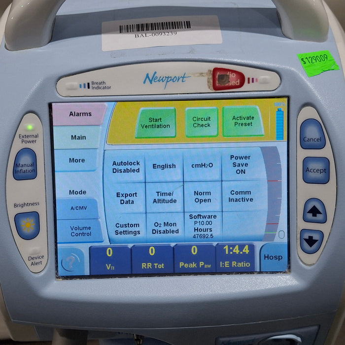 Newport Medical HT70 Plus Ventilator