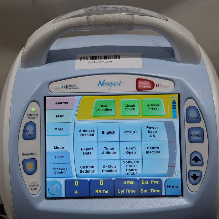 Newport Medical HT70 Plus Ventilator