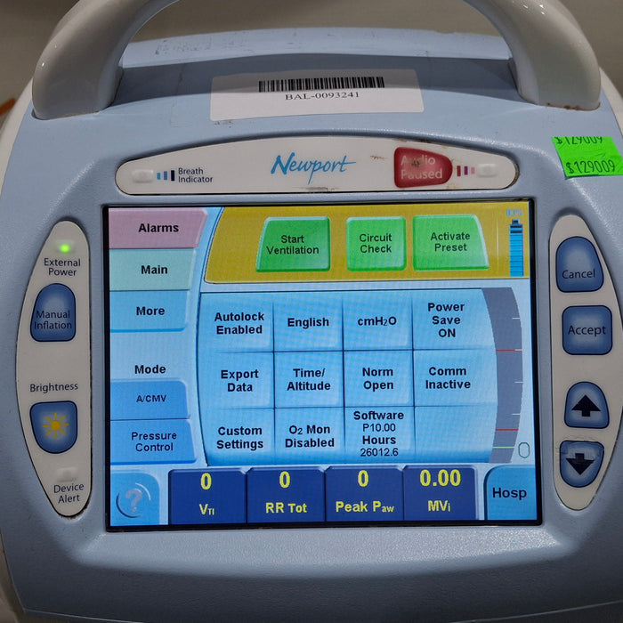 Newport Medical HT70 Plus Ventilator
