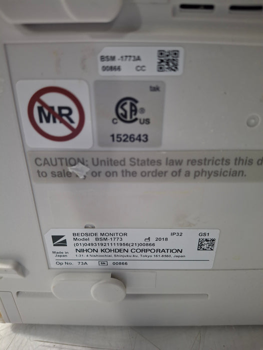Nihon Kohden BSM-1773 Life Scope PT Transport Patient Monitor