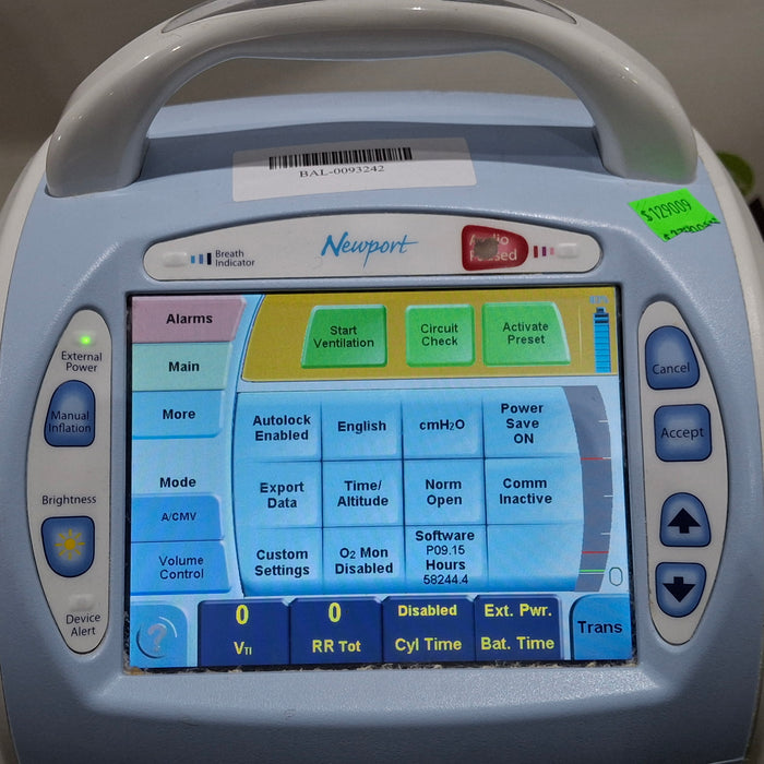 Newport Medical HT70 Plus Ventilator
