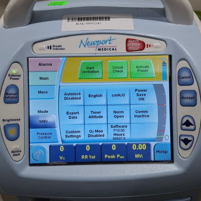 Newport Medical HT70 Plus Ventilator