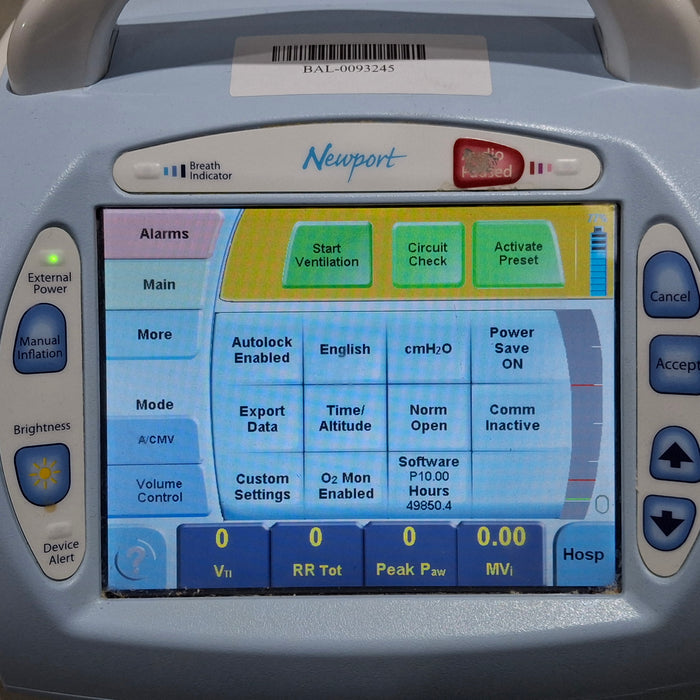 Newport Medical HT70 Plus Ventilator
