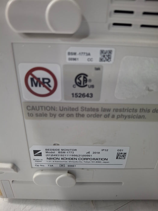 Nihon Kohden BSM-1773 Life Scope PT Transport Patient Monitor
