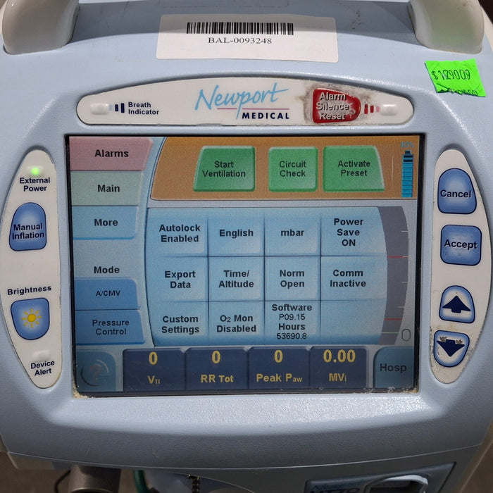 Newport Medical HT70 Plus Ventilator