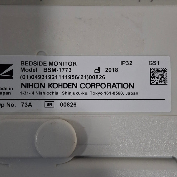 Nihon Kohden BSM-1773 Life Scope PT Transport Patient Monitor