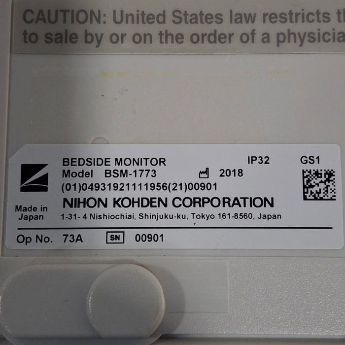 Nihon Kohden Nihon Kohden BSM-1773 Life Scope PT Transport Patient Monitor Patient Monitors reLink Online