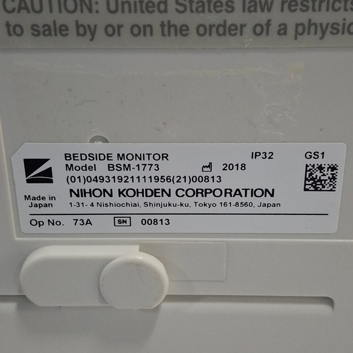 Nihon Kohden BSM-1773 Life Scope PT Transport Patient Monitor