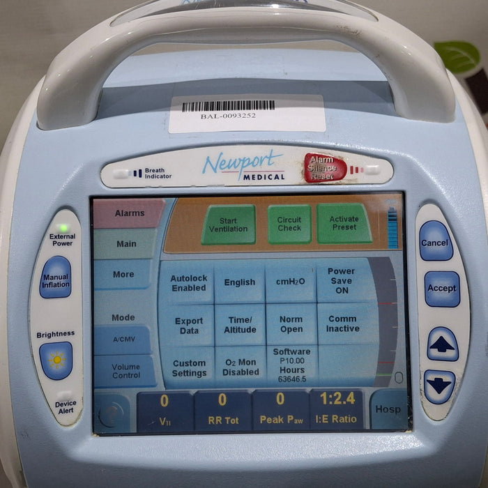 Newport Medical HT70 Plus Ventilator