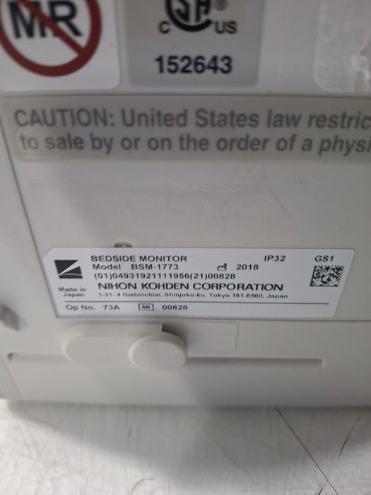 Nihon Kohden BSM-1773 Life Scope PT Transport Patient Monitor